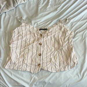 Abercrombie & Fitch Cream Sleeveless Crop Camisole
